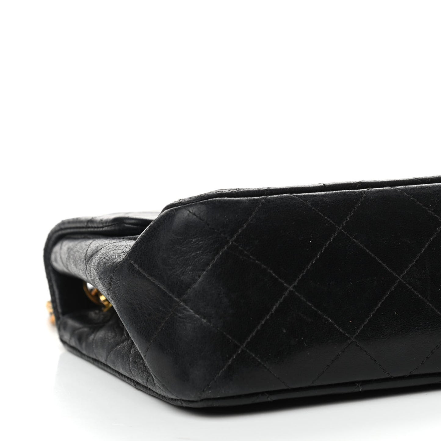 Lambskin Quilted Mini Square Flap Black