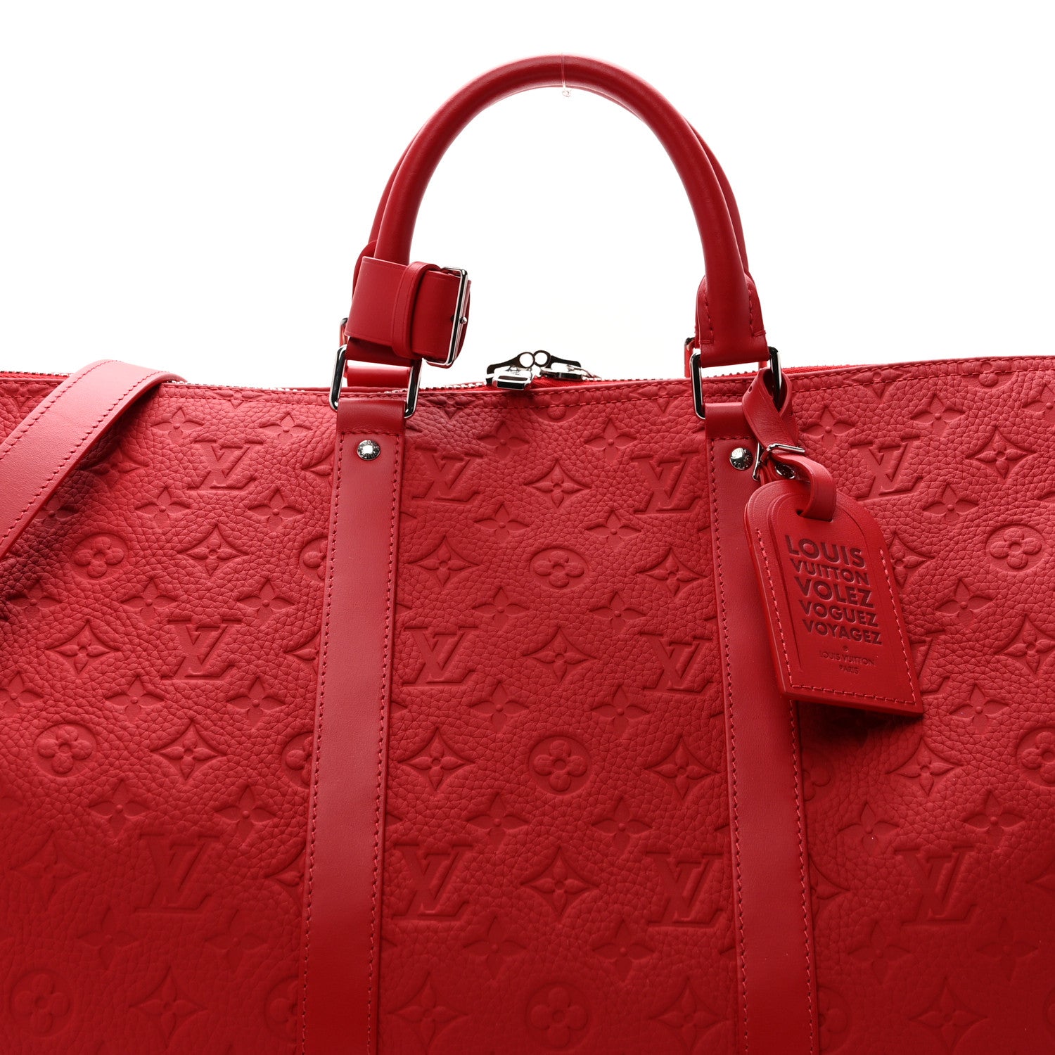 Louis Vuitton Taurillon Monogram Keepall Bandouliere 50 Sari Red 6 of 8