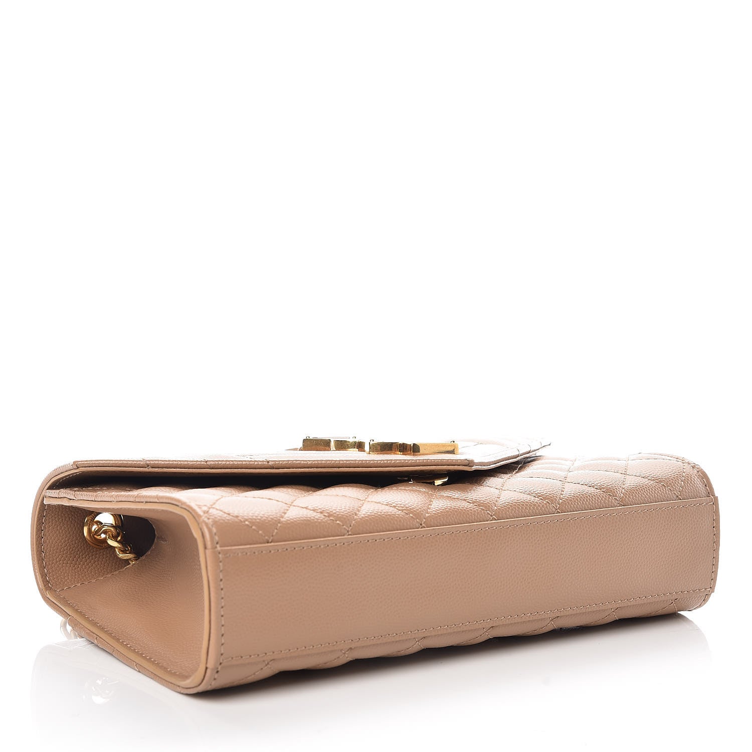 Saint Laurent Grain De Poudre Textured Mixed Matelasse Triquilt Small Monogram Satchel Cork 4 of 8