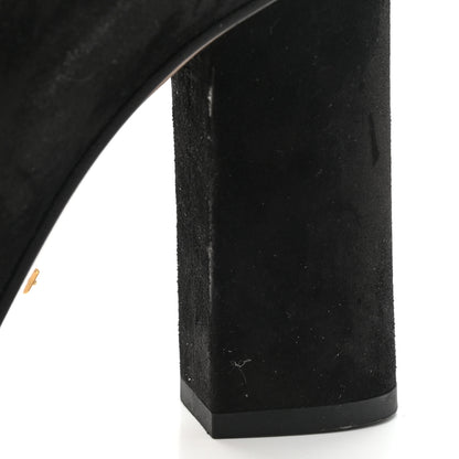 Gucci Kid Scamosciato GG Marmont Fringe 105mm Loafer Pumps 36 Black 11 of 12