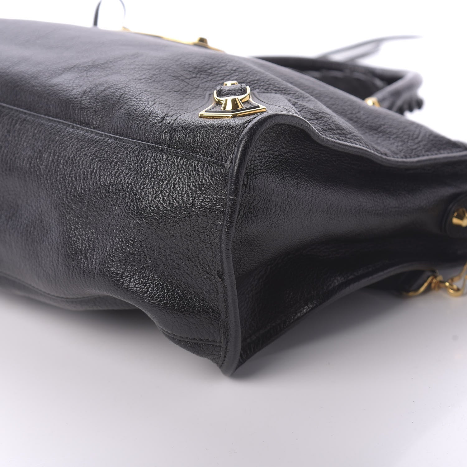 Balenciaga Chevre Gold Metallic Edge Hardware City Black 7 of 10