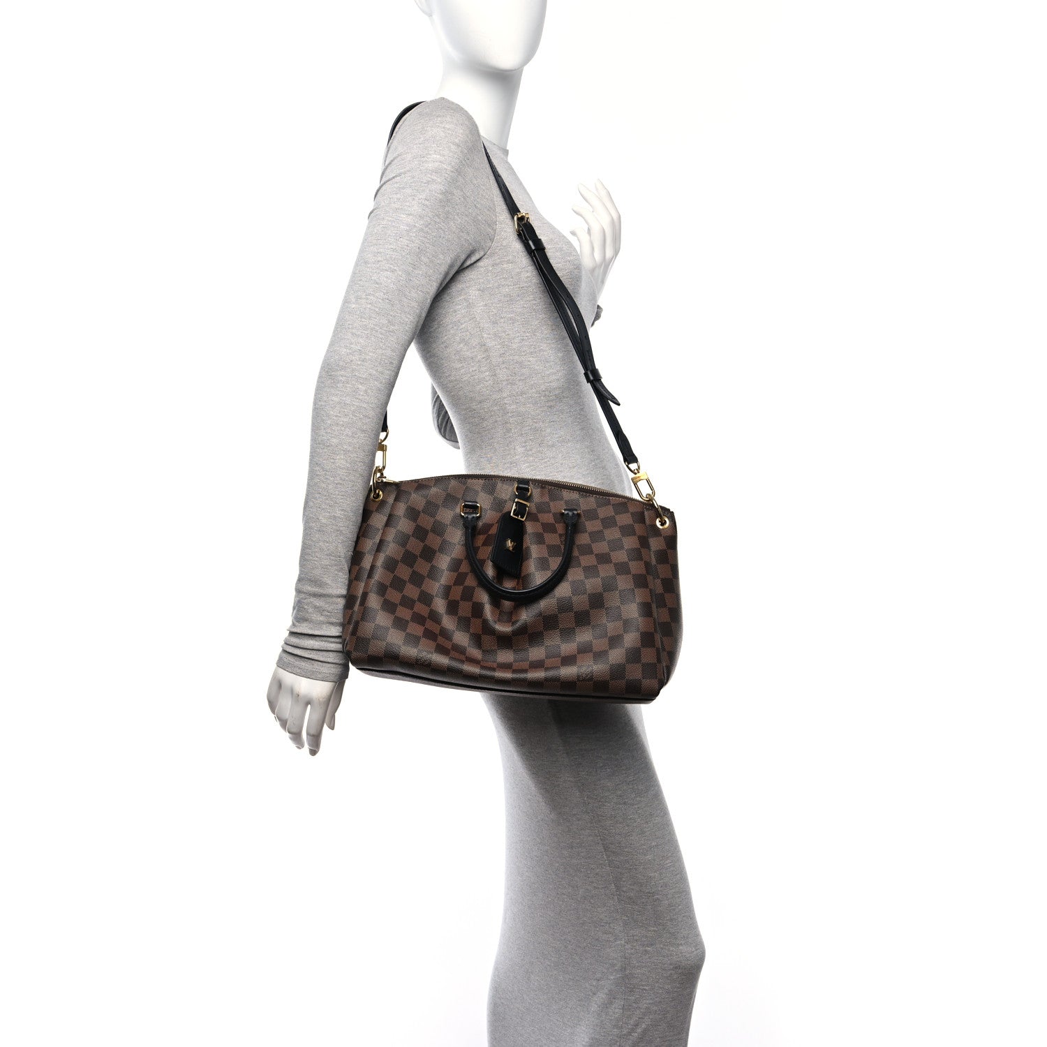 Louis Vuitton Damier Ebene Odeon Tote MM Black 2 of 9