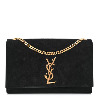 Saint Laurent Suede Medium Classic Monogram Kate Satchel Black 1 of 10