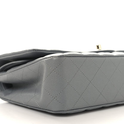 Chanel Caviar Quilted Medium Double Flap Grey 9 of 10
