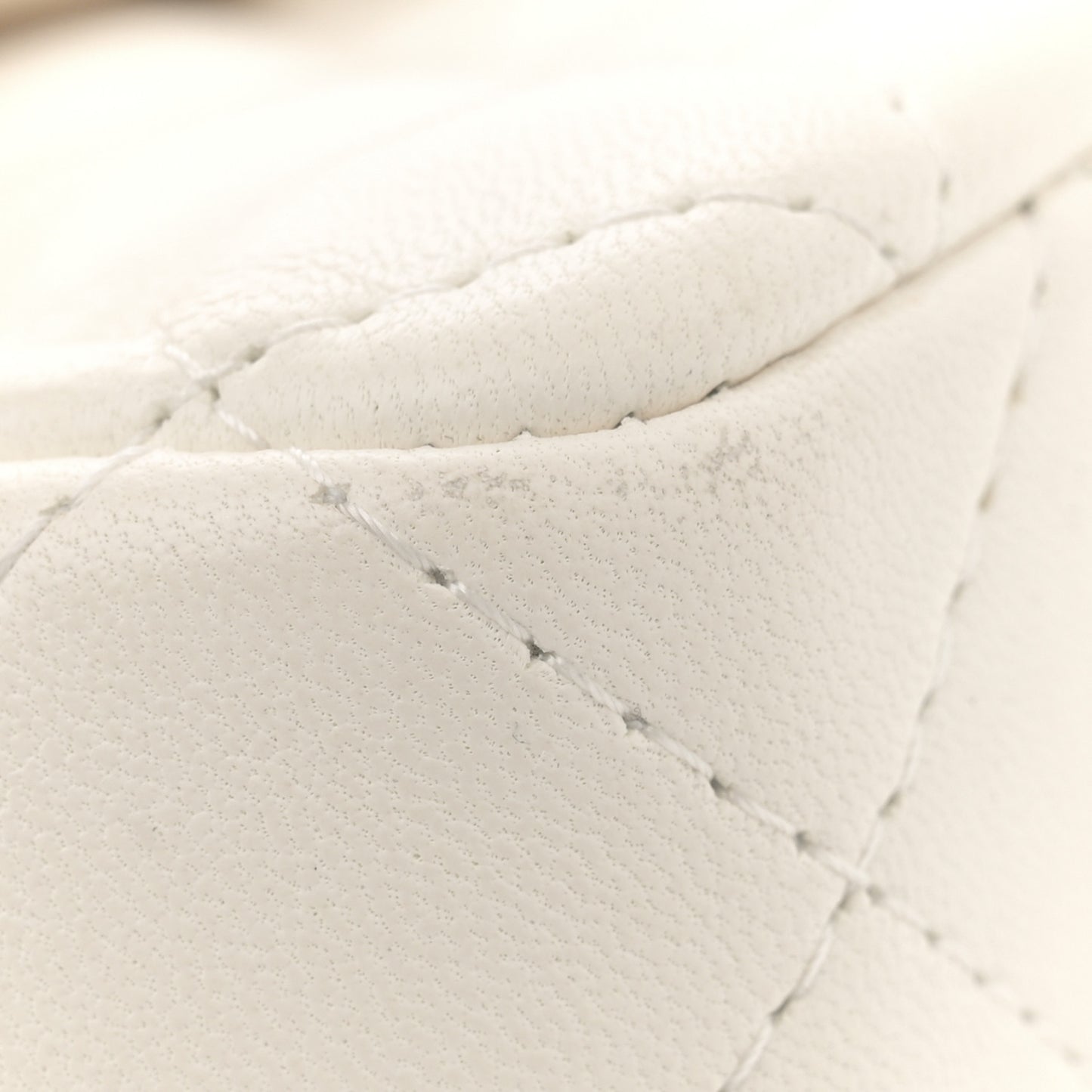 Lambskin Quilted Mini Rectangular Flap White