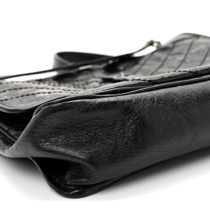 Saint Laurent Crinkled Calfskin Matelasse Monogram Large Niki Chain Satchel Black Black 9 of 10