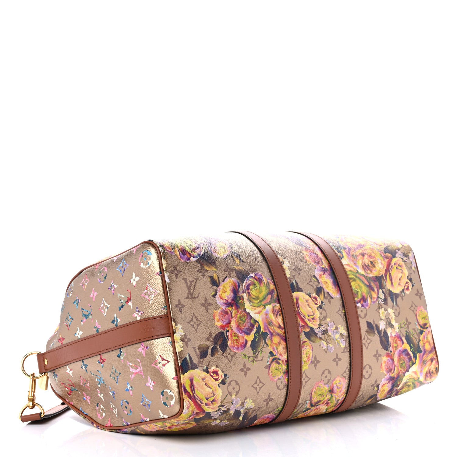 Louis Vuitton Metallic Monogram LV Garden Keepall Bandouliere 45 Gold 3 of 9