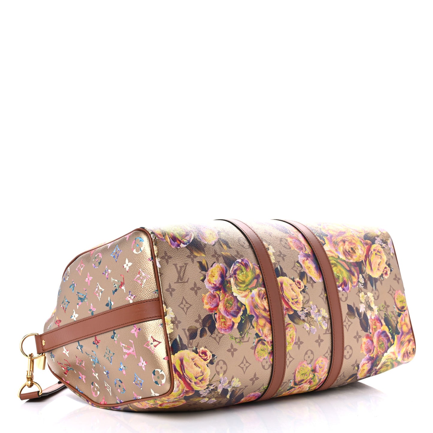 Metallic Monogram LV Garden Keepall Bandouliere 45 Gold