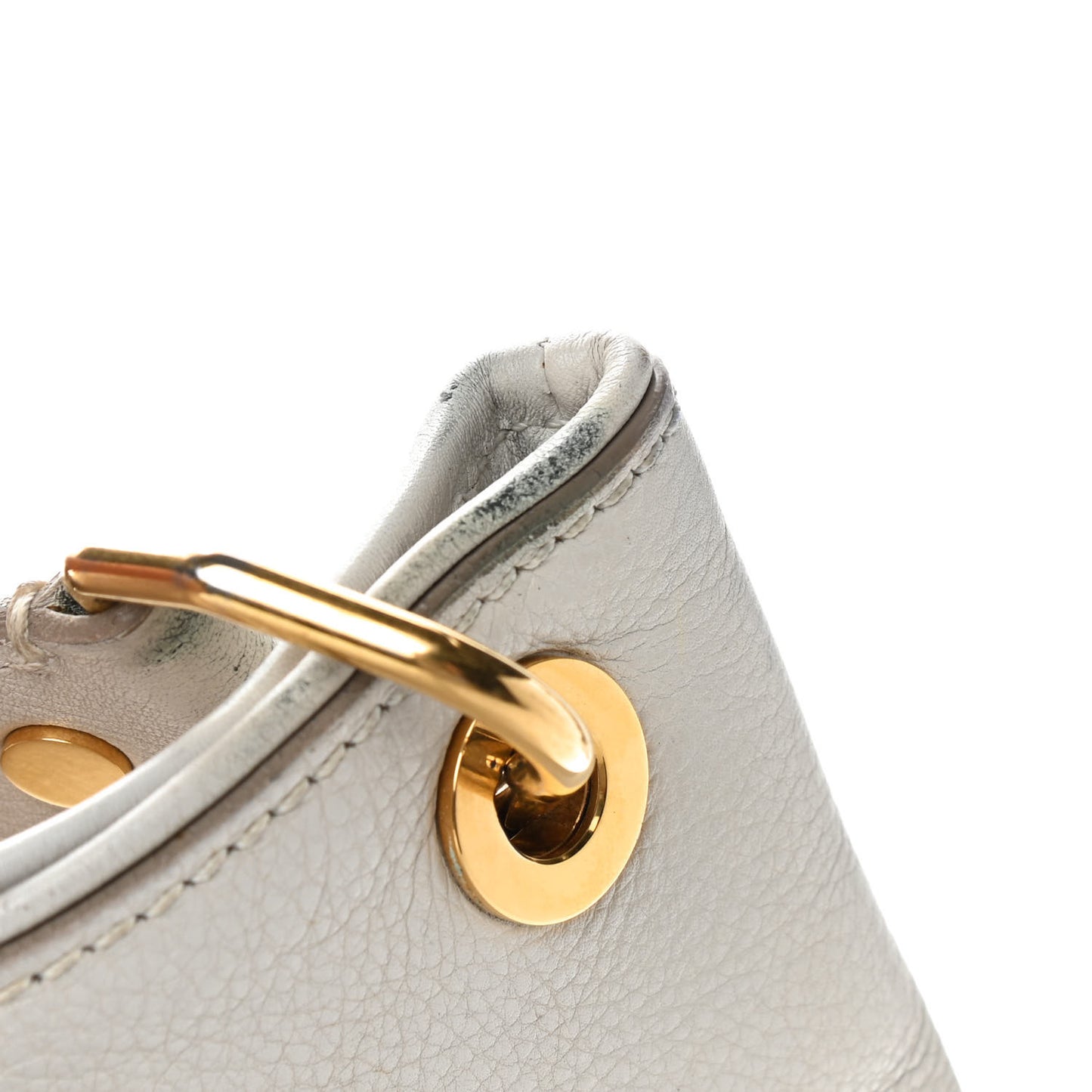 Calfskin Zipper Strap Hobo White