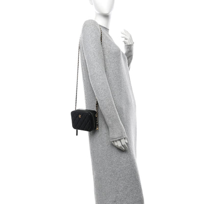 Chanel Lambskin Quilted CC Pearl Crush Camera Case Black 2 of 11