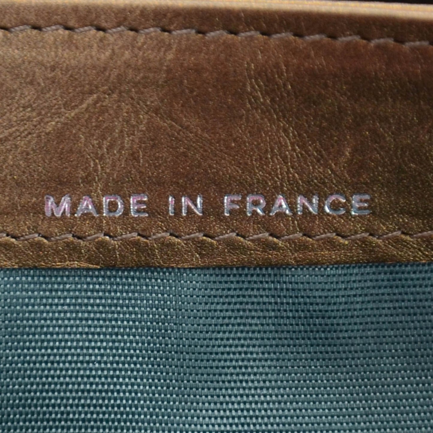 Aged Calfskin Paris New York PNY Flap Wallet Dark Gold