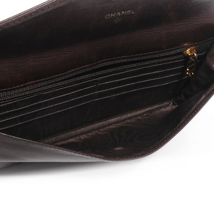 Chanel Lambskin CC Clutch Wallet Brown 5 of 7