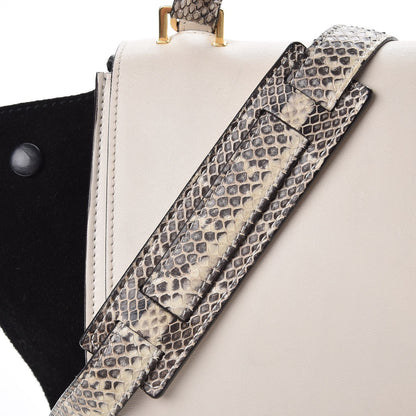 Celine Calfskin Suede Whipsnake Medium Trapeze Black White 16 of 22