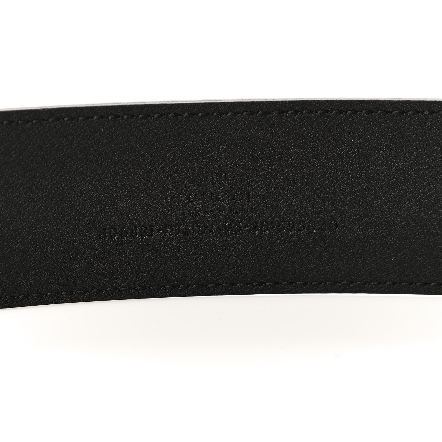 Gucci Textured Dollar Calfskin Nickel Double G 40mm Belt 95 38 Black 3 of 5