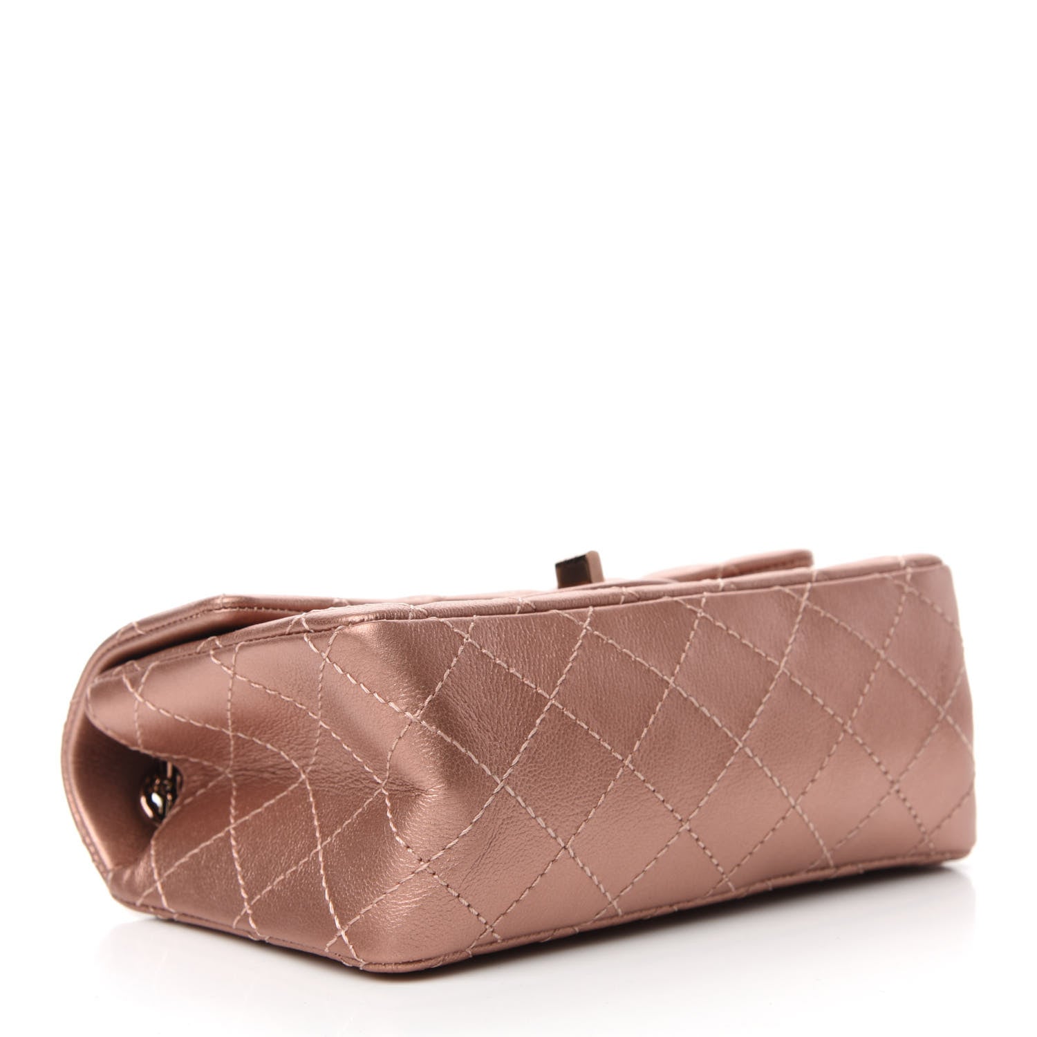 Chanel Metallic Grained Calfskin Quilted 2.55 Reissue Mini Flap Copper Pink 4 of 11