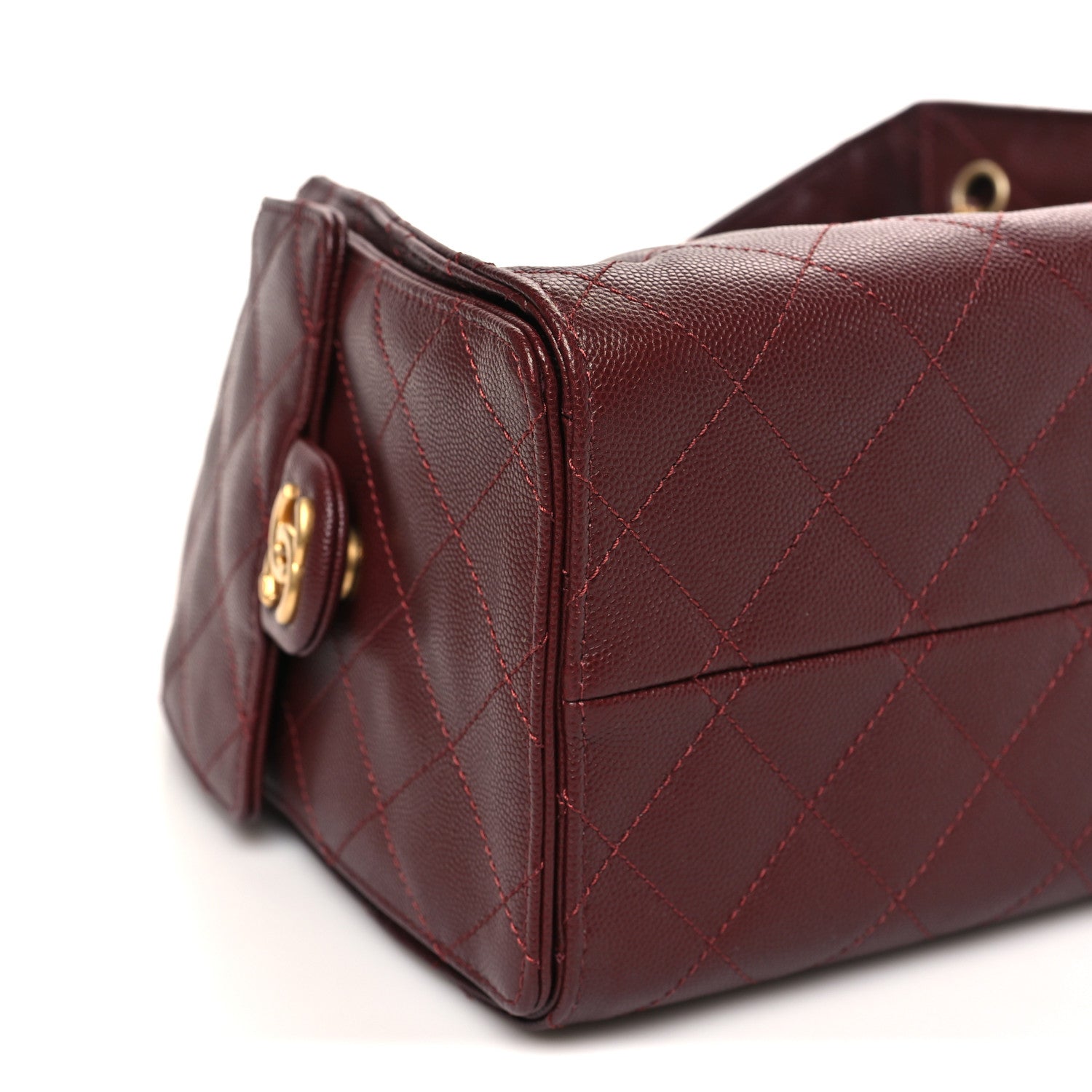 Chanel Caviar Quilted Small Chanel 25 Handbag Burgundy 9 of 12