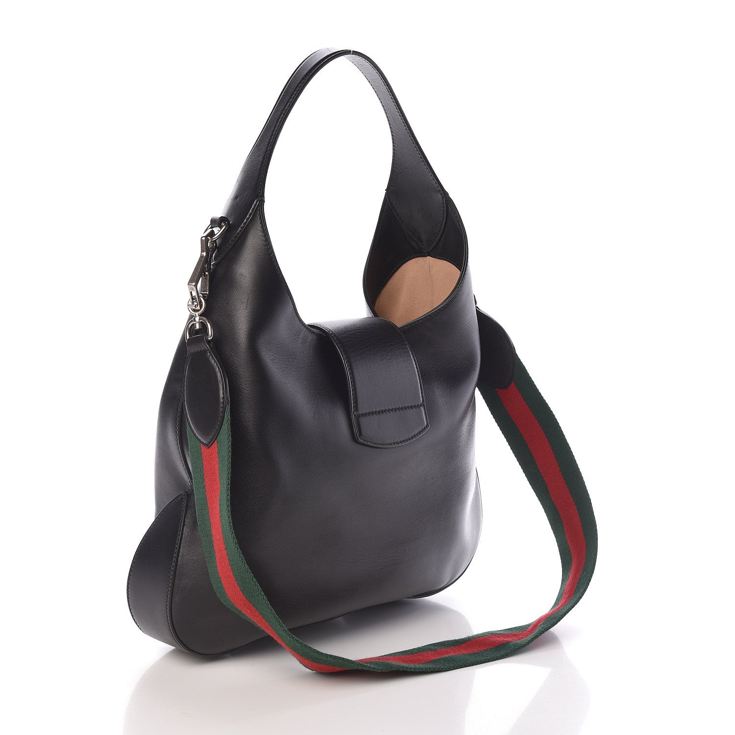 Gucci Calfskin Web Stripe Medium Dionysus Hobo Black 3 of 10