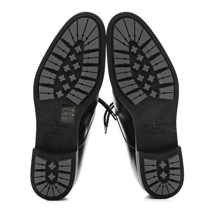 Louis Vuitton Calfskin Mens Formal Derby Shoes 9 Black 6 of 9