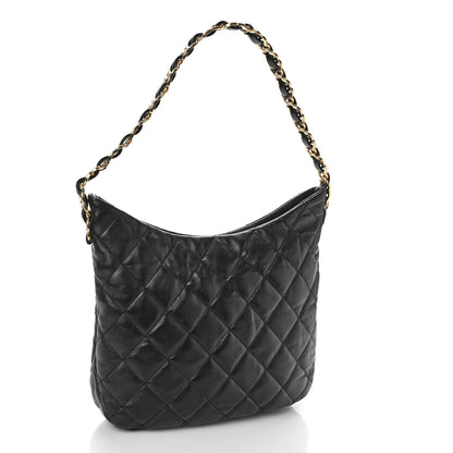 Chanel Lambskin Quilted Large CC Links Hobo Black 3 of 9