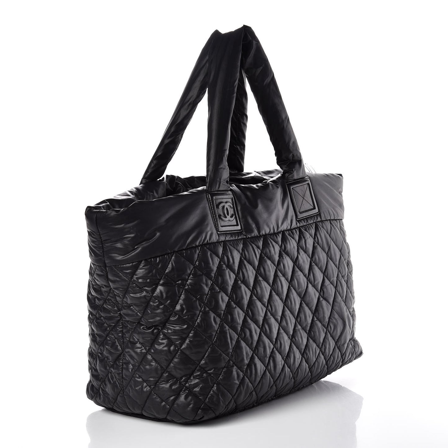 Nylon Quilted Large Coco Cocoon Tote Black