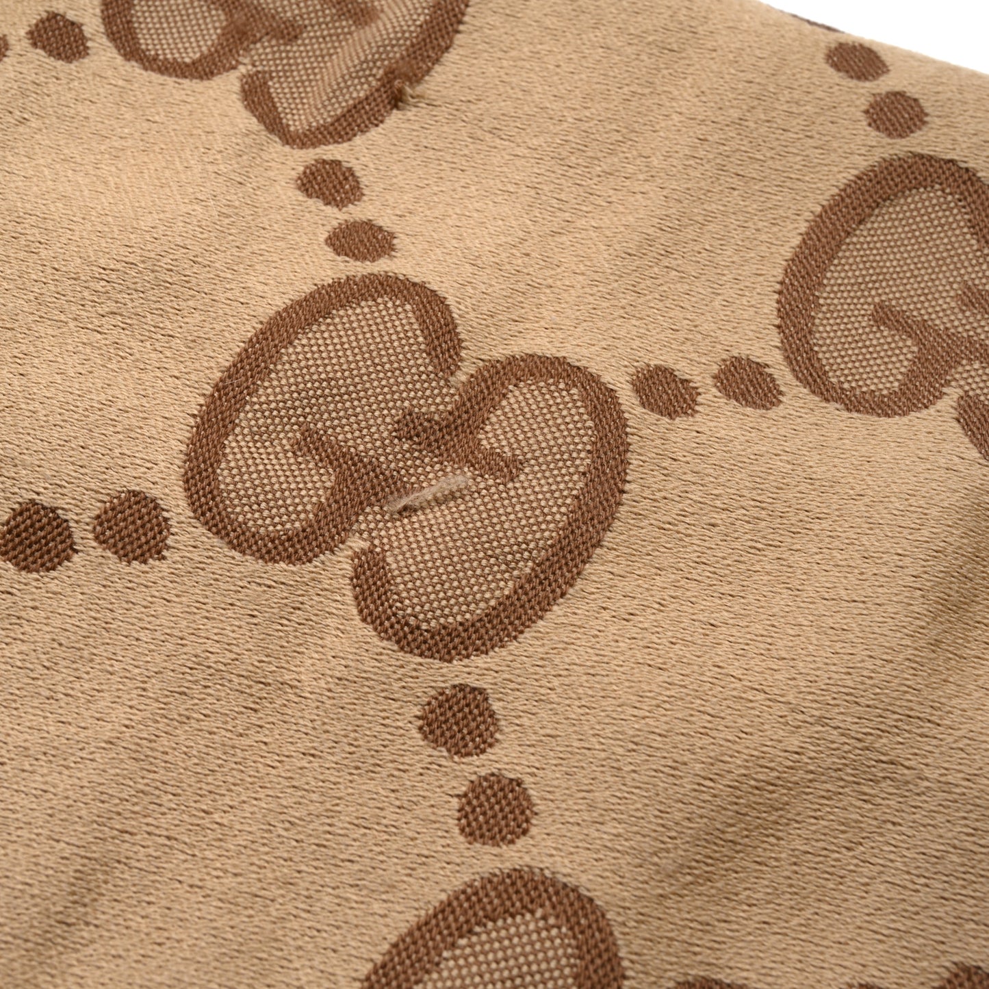 Wool Jacquard Monogram Jumbo GG Lady Nest Scarf Beige Dark Brown