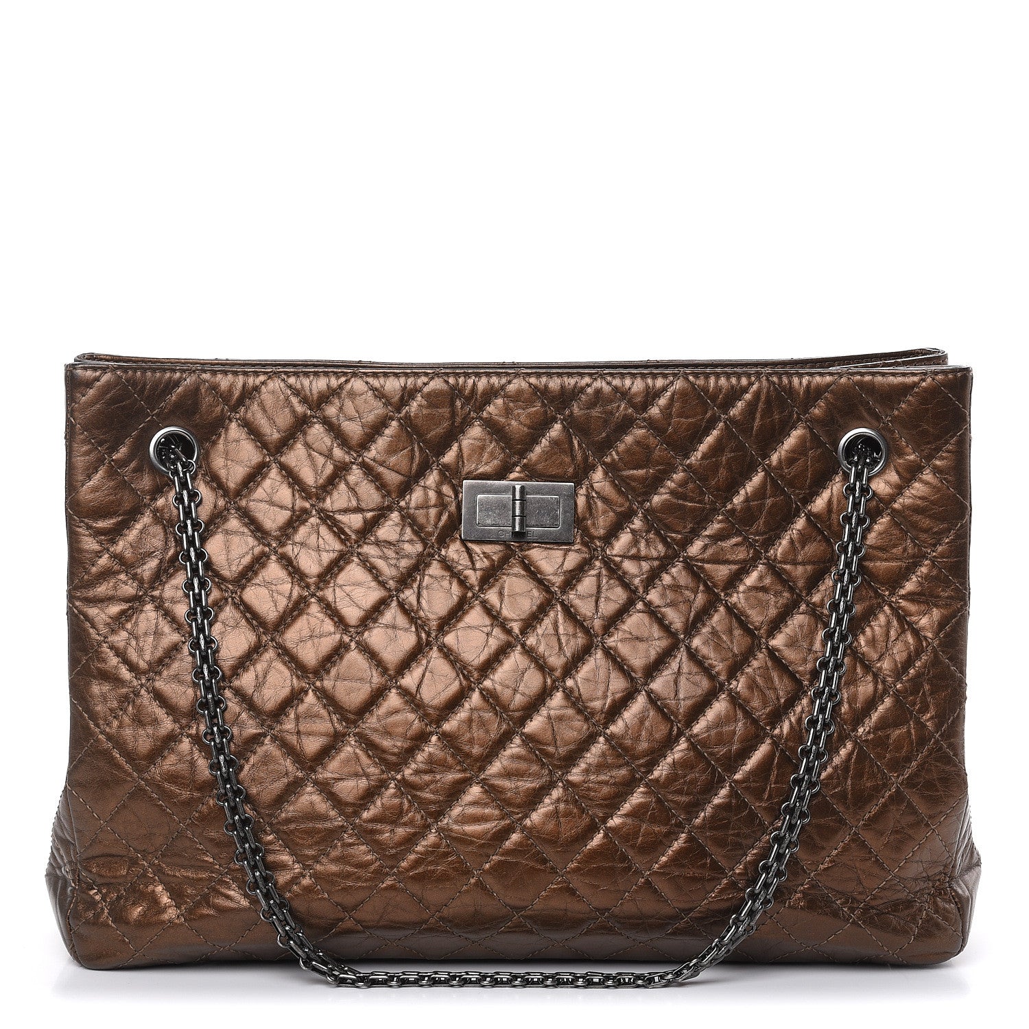 Chanel Aged Calfskin Reissue 2.55 Tote Bronze 1 of 11