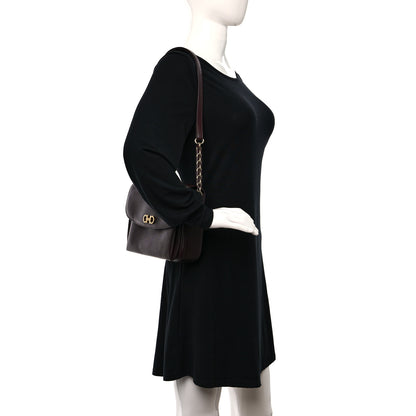 Salvatore Ferragamo Saffiano Sandrine Shoulder Bag Rouge Black 2 of 11