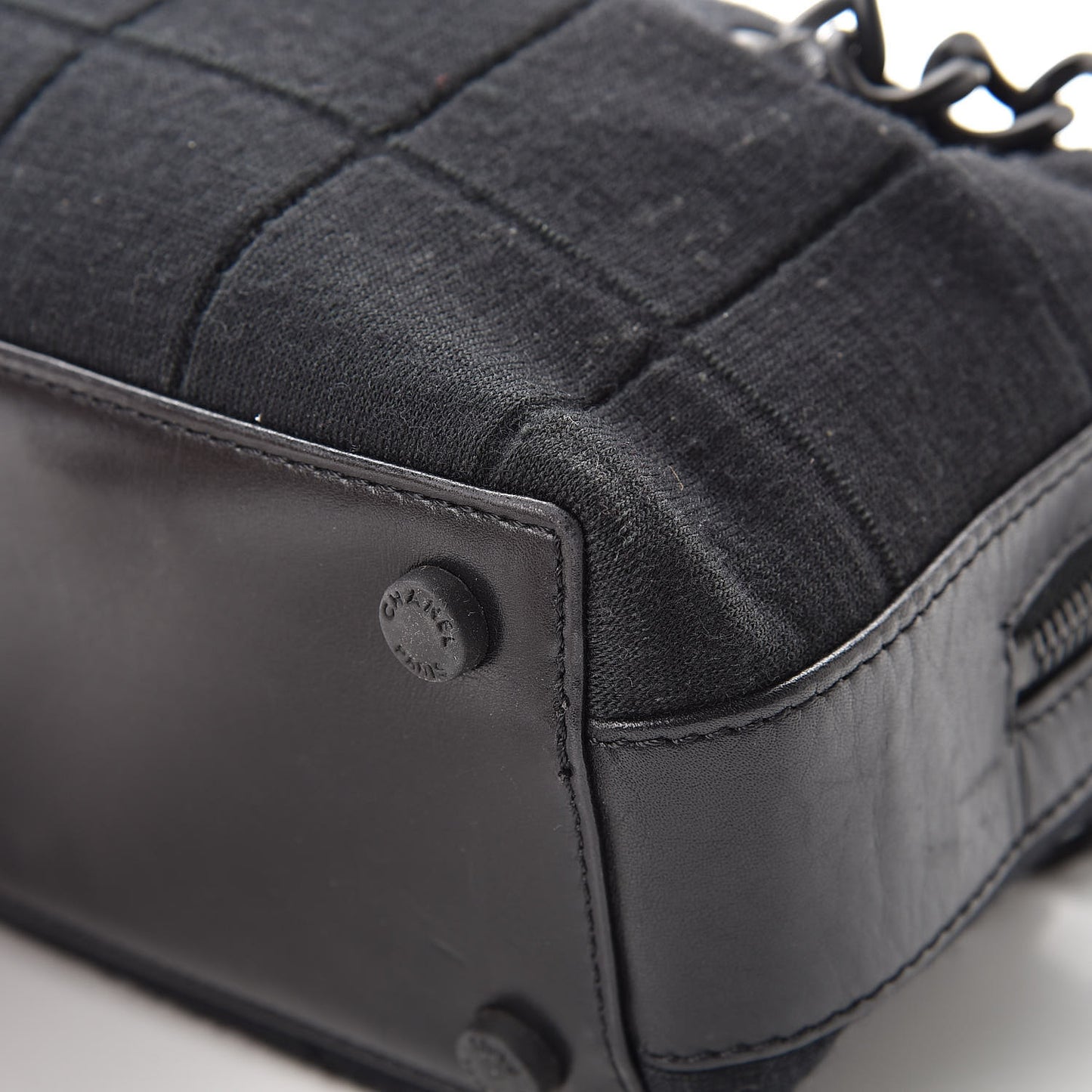 Jersey Quilted Chocolate Bar Shoulder Bag Black