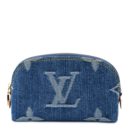 Louis Vuitton Denim Giant Monogram Pochette Cosmetique PM Denim Blue 1 of 7