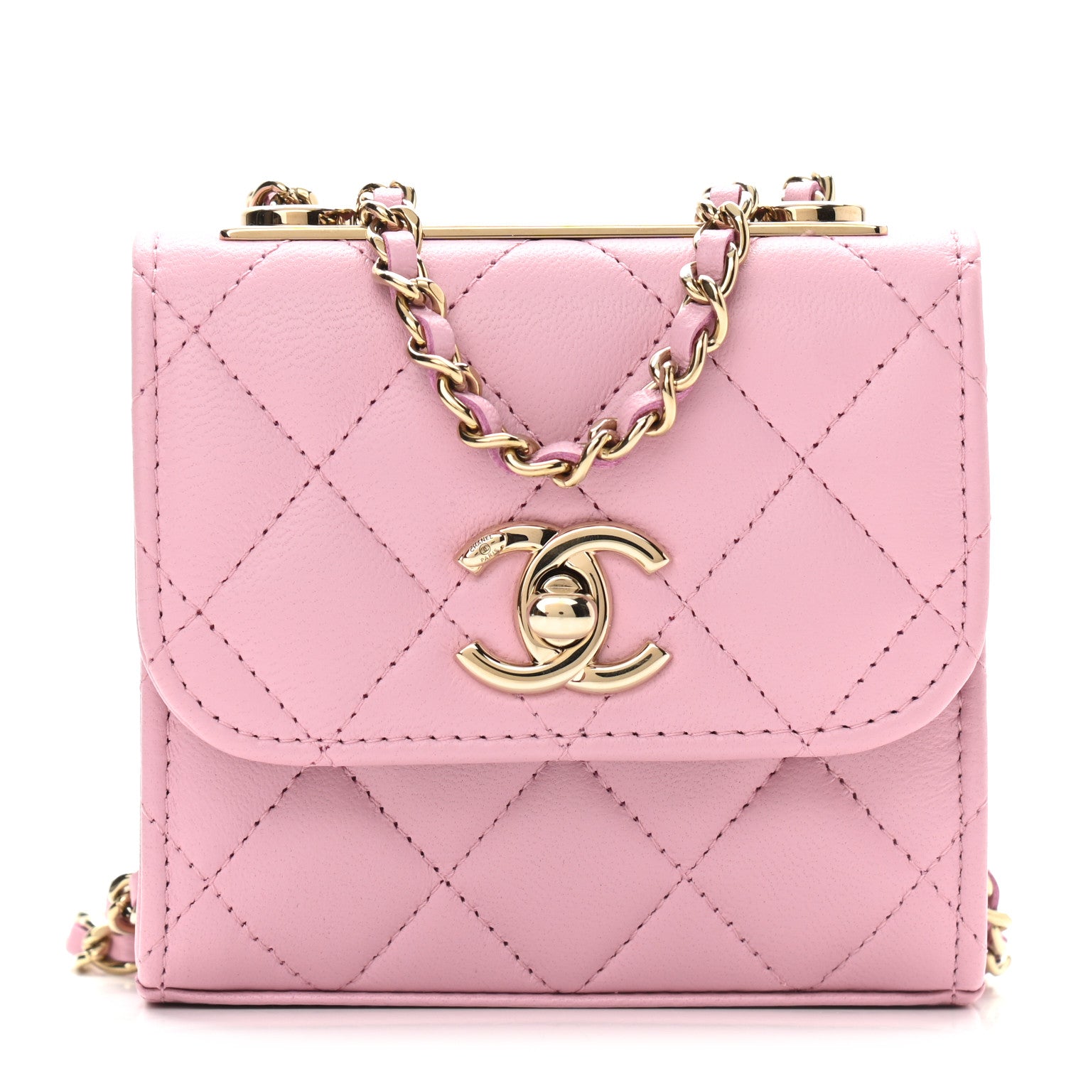 Chanel Lambskin Quilted Mini Trendy CC Clutch With Chain Pink 1 of 10
