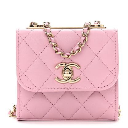 Chanel Lambskin Quilted Mini Trendy CC Clutch With Chain Pink 1 of 10