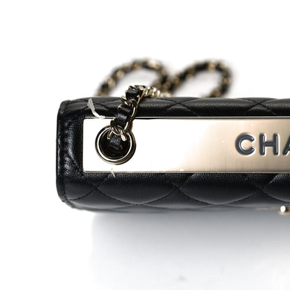 Chanel Lambskin Quilted Trendy CC Wallet On Chain WOC Black 12 of 14