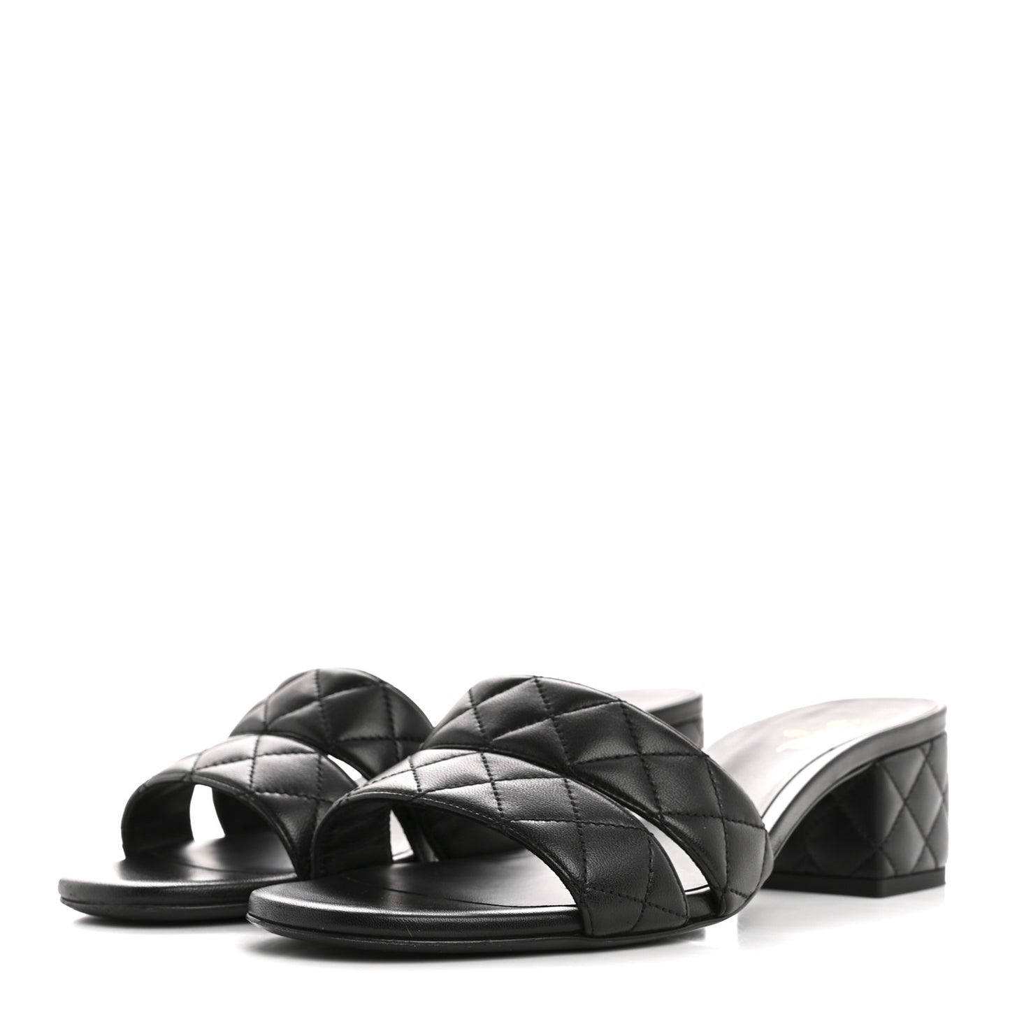 Lambskin Quilted Mules 40 Black