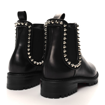 Christian Louboutin Nappa Spiked Capahutta Flat Chelsea Boots 38 Black 4 of 8