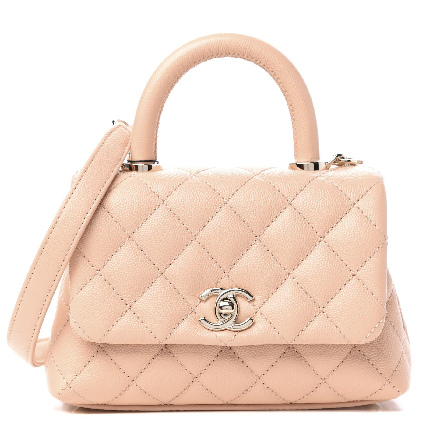 Caviar Quilted Extra Mini Coco Handle Flap Light Pink