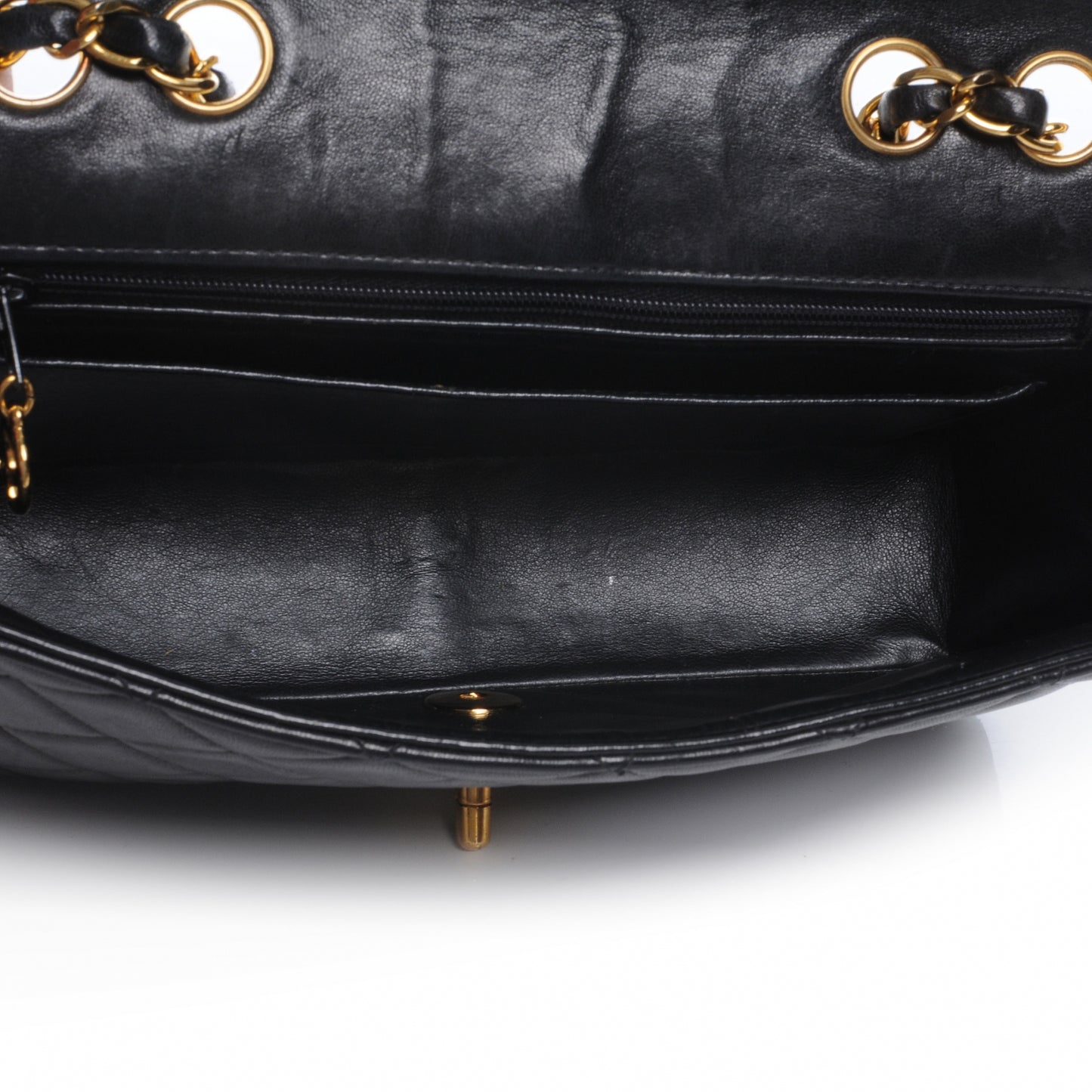 Lambskin Single Flap Black