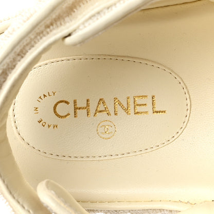Chanel Knit Fabric Velcro Dad Sandals 37.5 Ivory 8 of 9