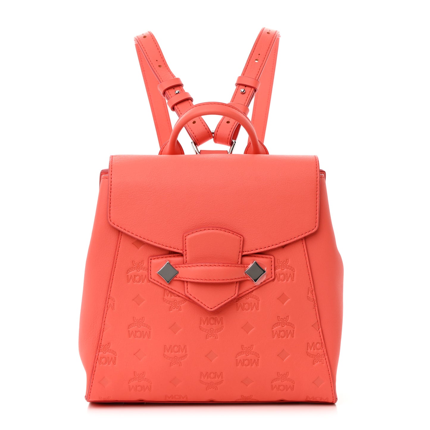 Calfskin Ottomar Monogram Essential Small Backpack Hot Coral