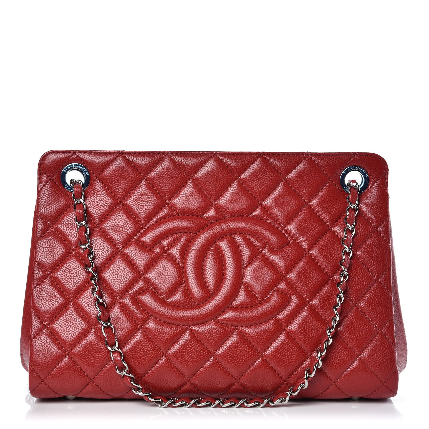 Chanel Caviar Quilted Timeless CC Shopping Tote Red 1 of 9