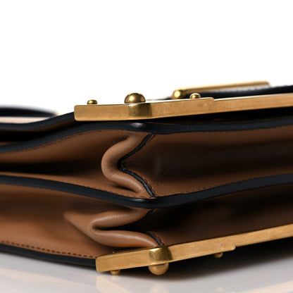 Prada City Calfskin Saffiano Cahier Bag Caramel Black 7 of 8