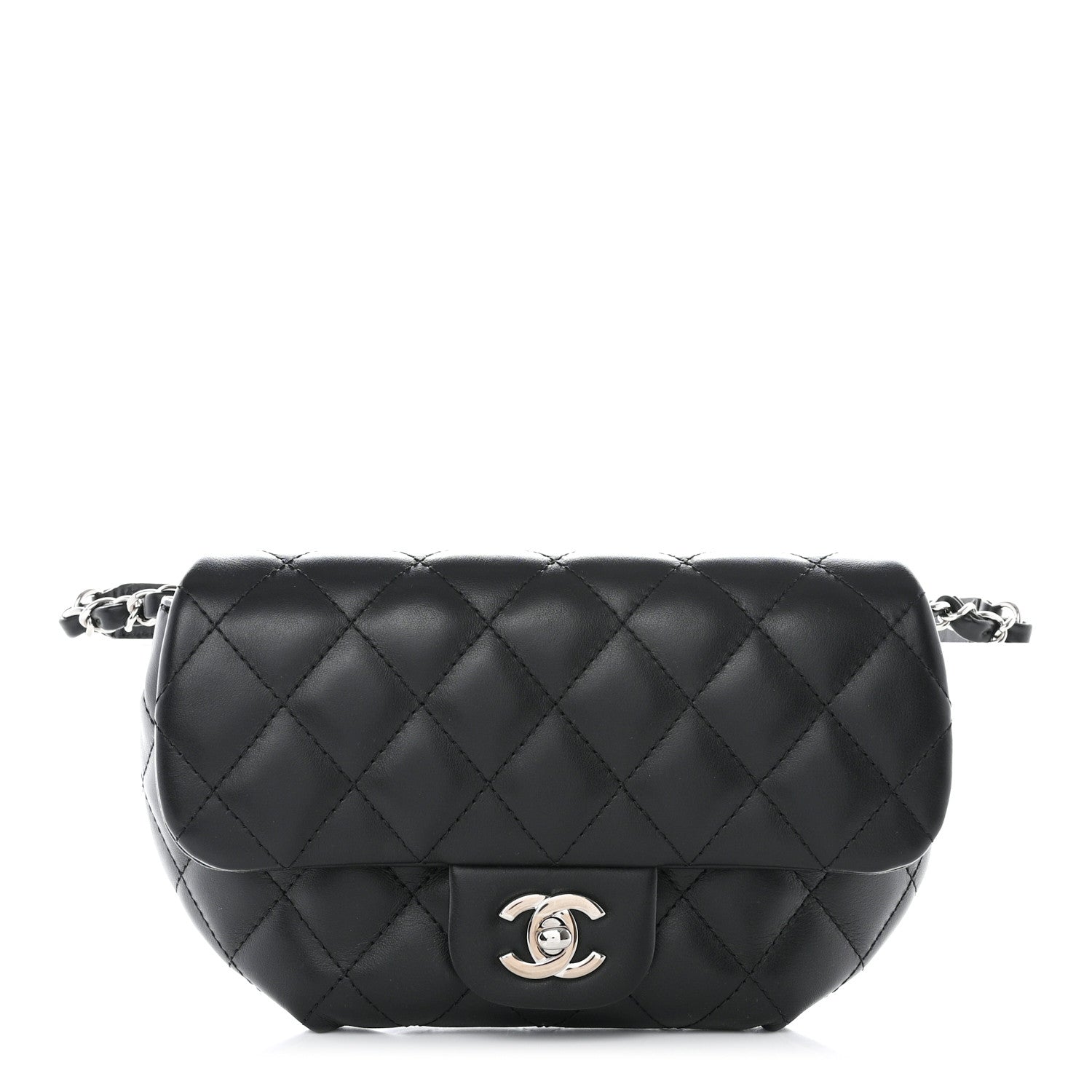 Chanel Calfskin Quilted CC Uniform Flap Belt Bag Black 1 of 12