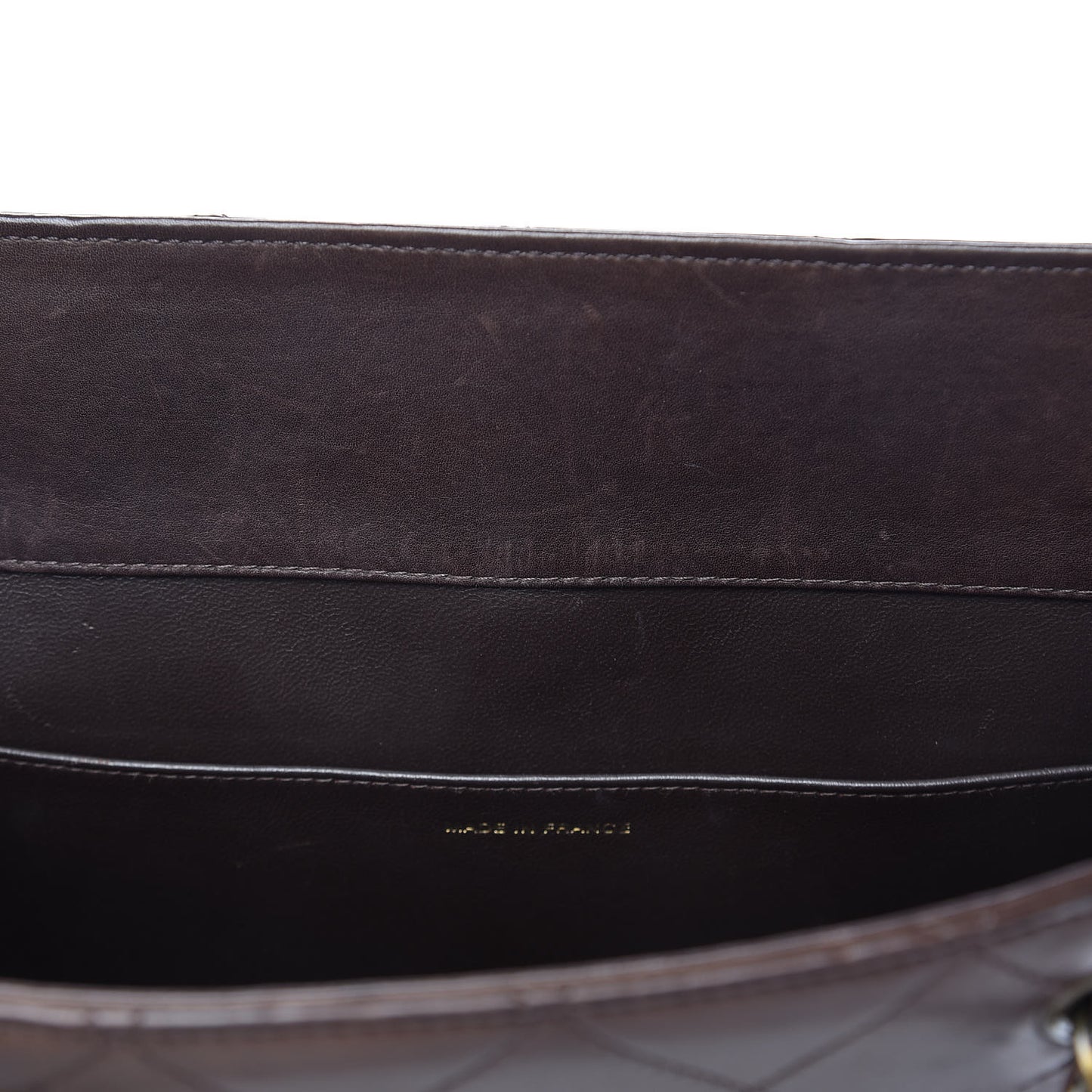 Calfskin Stitched CC Tote Dark Brown
