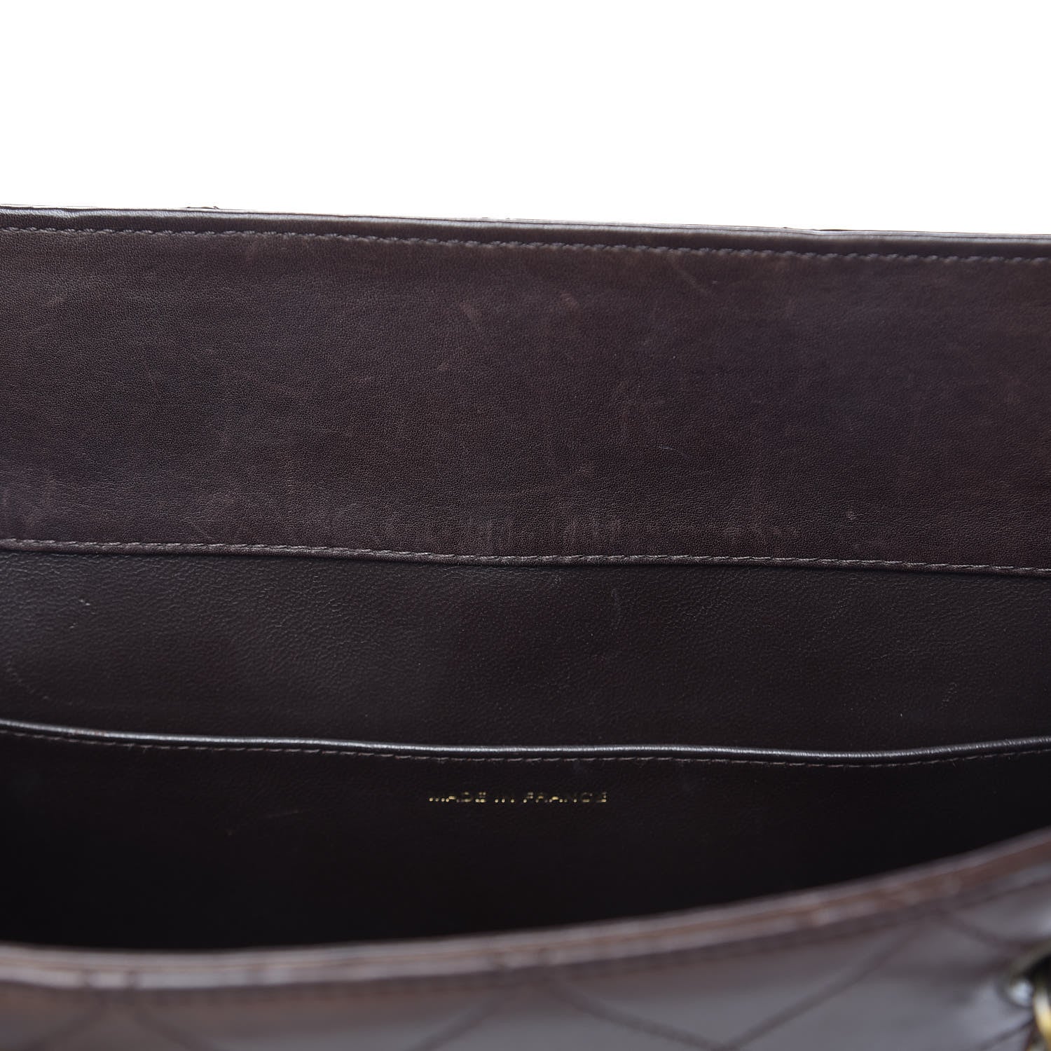 Chanel Calfskin Stitched CC Tote Dark Brown 10 of 20