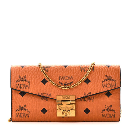 MCM Visetos Large Patricia Wallet On Chain Cognac 7 of 9