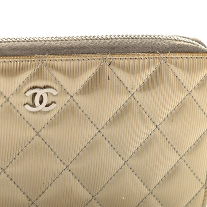 Chanel Striated Patent Zip Around Wallet Gold 19 of 22