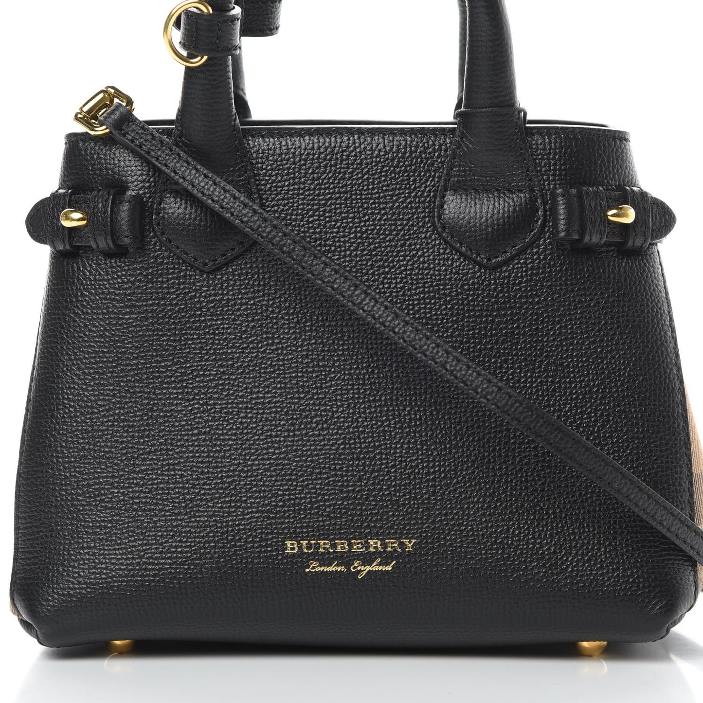 Derby Calfskin House Check Baby Banner Tote Black