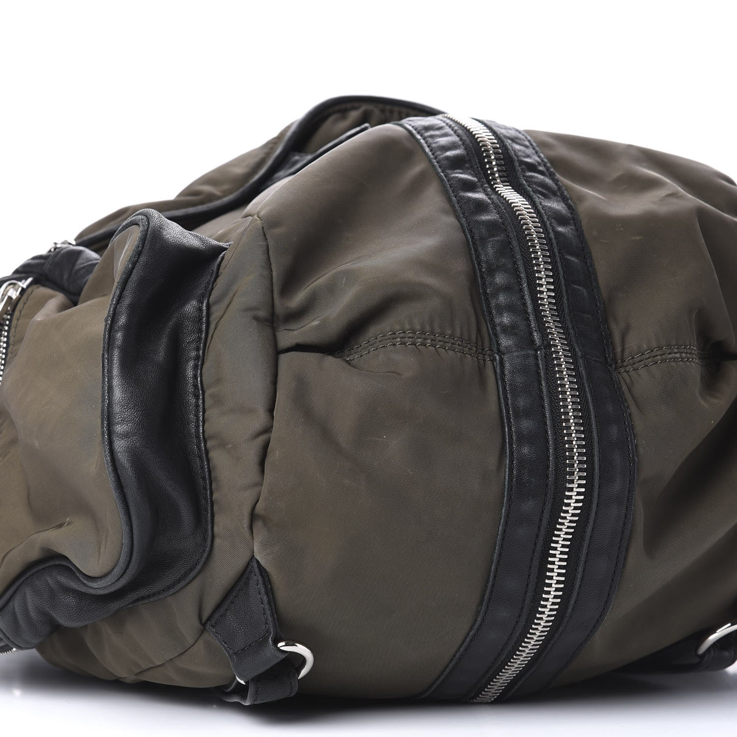 Alexander Wang Lambskin Nylon Marti Backpack Military Green Nickel Hardware 5 of 10