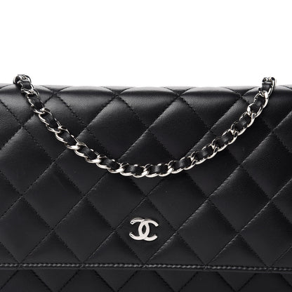 Chanel Lambskin Quilted Wallet On Chain WOC Black 12 of 12