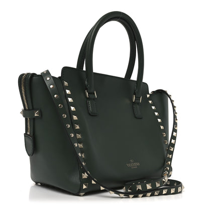 Valentino Garavani Vitello Small Rockstud Double Handle Tote Smeraldo 3 of 9