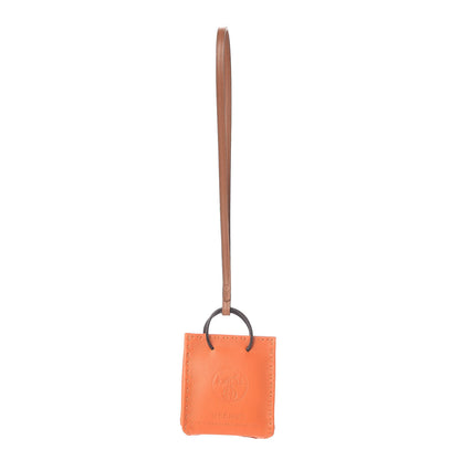 Hermes Milo Lambskin Swift Shopping Bag Charm Feu Gold 1 of 4